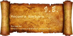 Vecsera Barbara névjegykártya